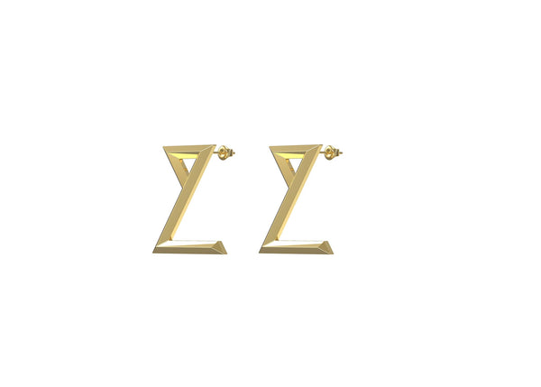 Meem earring- Geo letters