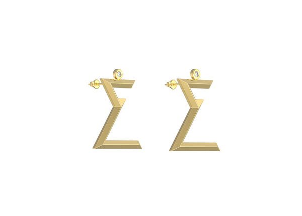 Gheen earring- Geo letters