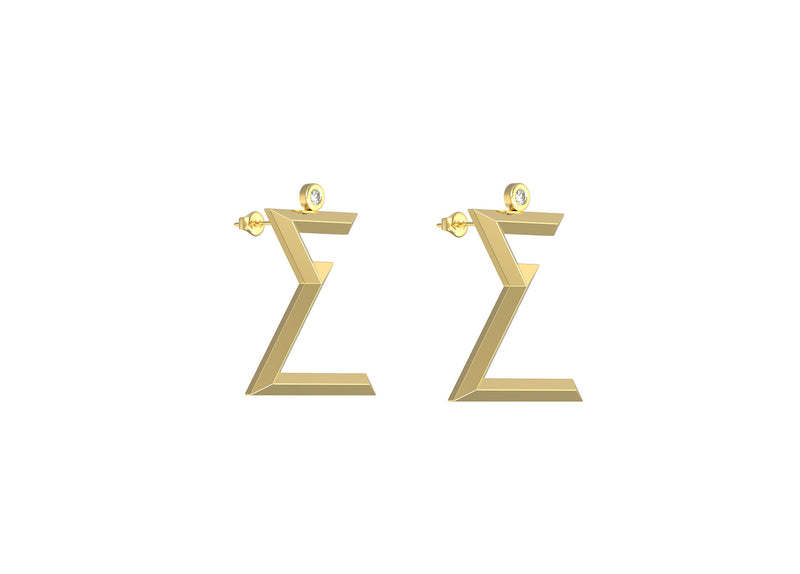 Gheen earring- Geo letters