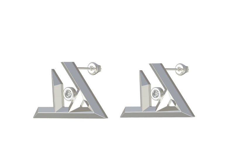 Thad earring- Geo letters