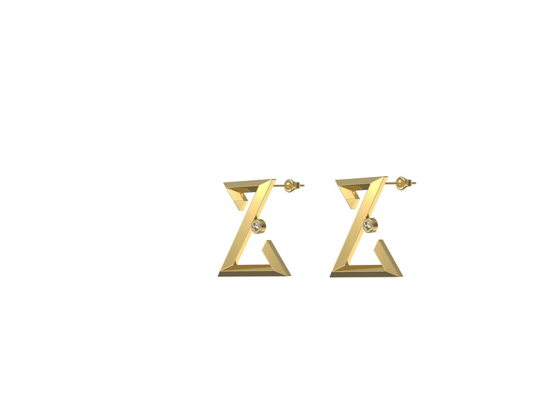 Jeem earring- Geo letters