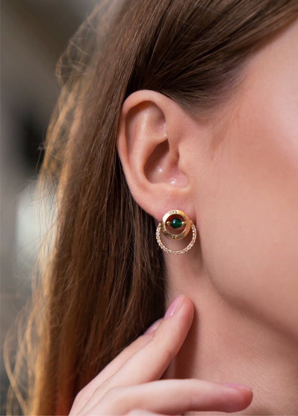 Mother's Love loop earring -Onyx