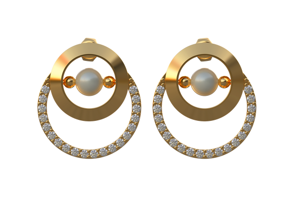 Mother's Love loop earring -Pearl