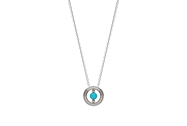 Mother's love with diamond -Turquoise
