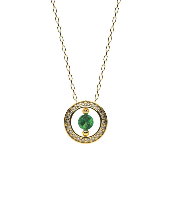 Mother's love with diamond- Green onyx