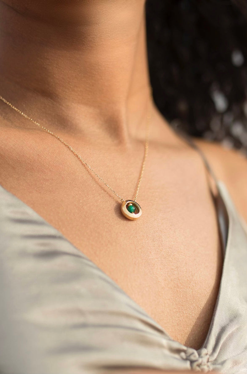Mother's love necklace- Green onyx